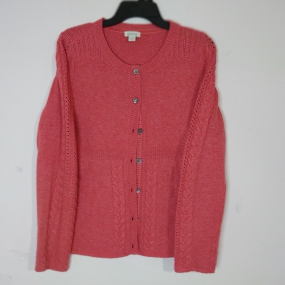 Sundance Sweaters - Sundance Medium Coral Button-Up Cardigan Sweater Viscose,Wool,Alpaca,Nylon